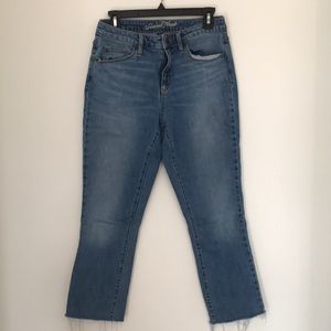 High rise wide ankle jeans